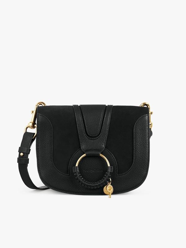 Chloé Bandolera Mujer Hana Negras Suede Cowhide DUYG48769